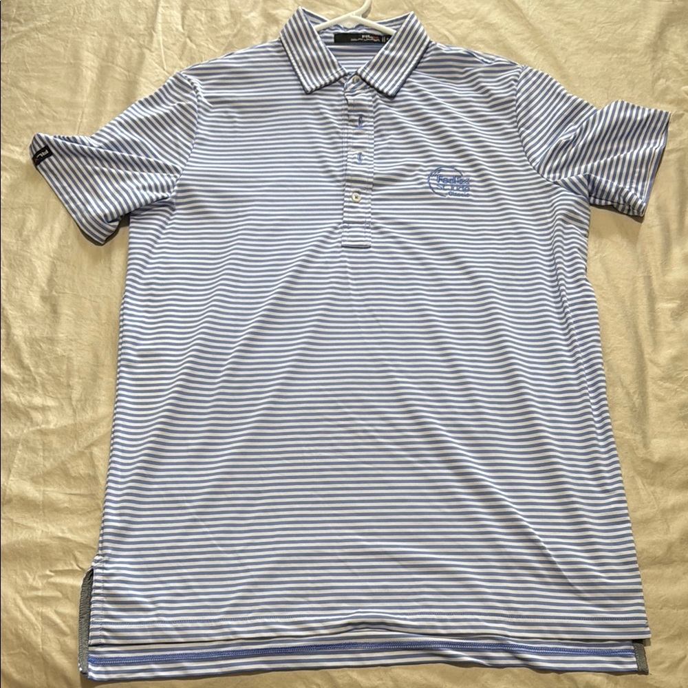 Polo by Ralph Lauren Blue and White Striped Polo Shirt- St Jude Classic